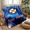 Luton Town Custom Name Text Flannel Blanket Soccer Logo Personalized Fleece Throw Blanket Special Gift For Sofa Bedroom Home