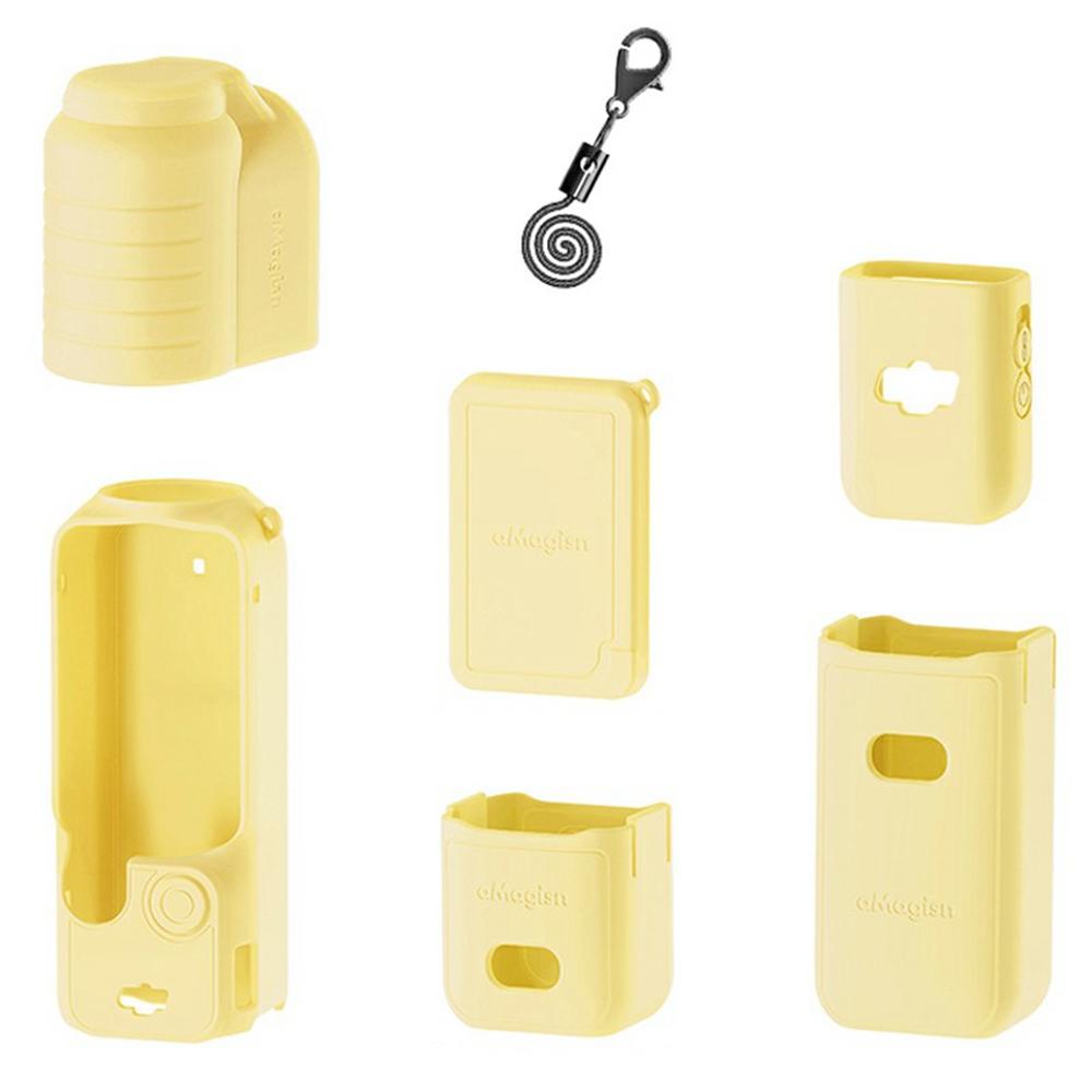AMAGISN For DJI Osmo Pocket 3 Silicone Protective Case Lens Cap Gimbal Guard Accessory