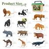 Mini Tudou 12 stk Safari Dyrefigurer Leker og 145x98cm Stor Lekematte Realistisk Jumbo Jungel Vill Zoo Dyrefigurer Leke Sett Inkluderer Egnet for