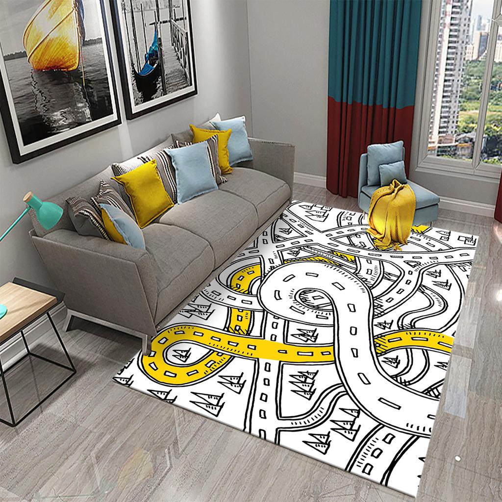 Děti Road Traffic Carpet Cartoon Auto Toys Koberec pro chlapce Dívky City Life Vzdělávací koberečky Vícebarevné Dětská Ložnice Hrací podložka do školky