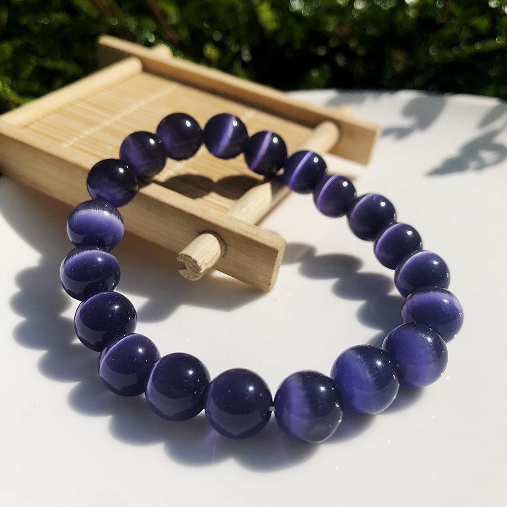 10MM Multicolor Cat's Eye Beaded Bracelet - Exquisite Chinese Ancient Style Crystal Design