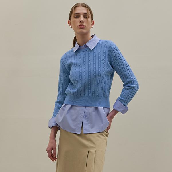 Atelier Nine N Signature T025-Daily Cable Pattern Knit (T-6584) Purple/Free