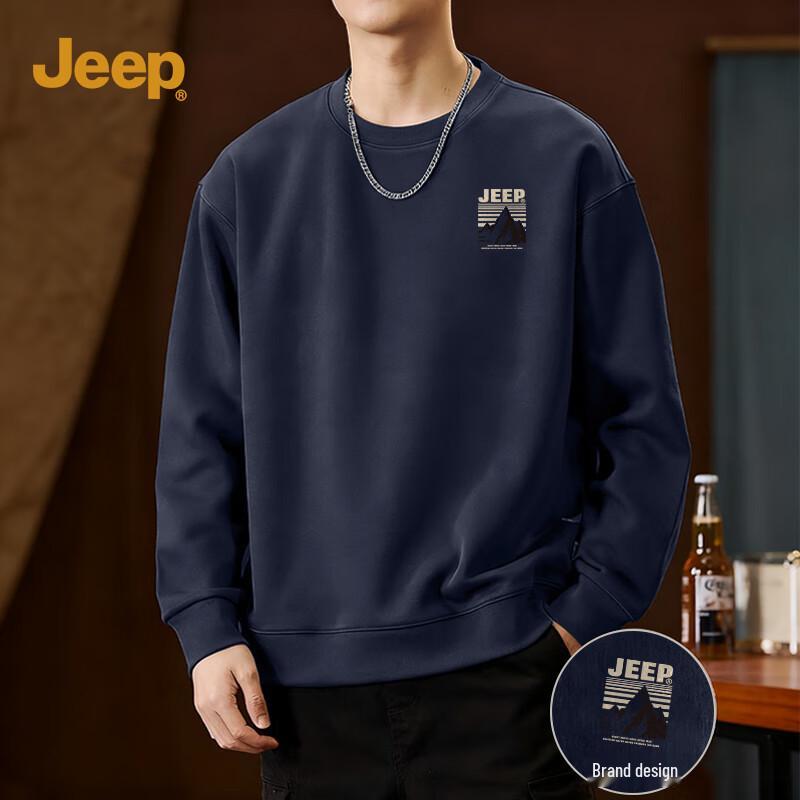 Jeep Men's Winter Heavyweight Fleece Crewneck Sweatshirt