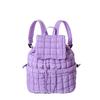 Schoolbag Down backpack Women's new cotton bag Fashion pleated cloud bag Commuter travel Large capacity backpack