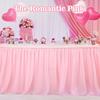 MAQIHAN 6 FT Pink Tulle Table Skirt – Table Skirt Tablecloth for Round Rectangular Tables Made of Tutu Fabric Restaurant Dessert Table Wedding