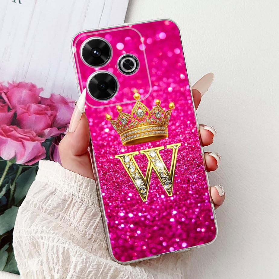 For Xiaomi Redmi 13 Case New Letters Cover 6.79'' Clear Silicone Soft TPU Phone Case For Xiaomi Redmi 13 Redmi13 Back Cover Bags