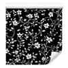 Wallpaper Black and White Flowers Graphite and Black for Living Room and Bedroom 50x1000