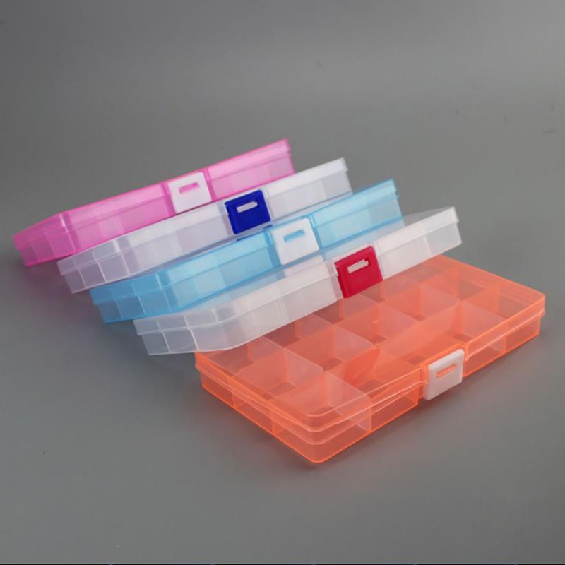 1-Pack Clear Plastic Adjustable Jewelry Storage Box Case Craft Organizer Beads