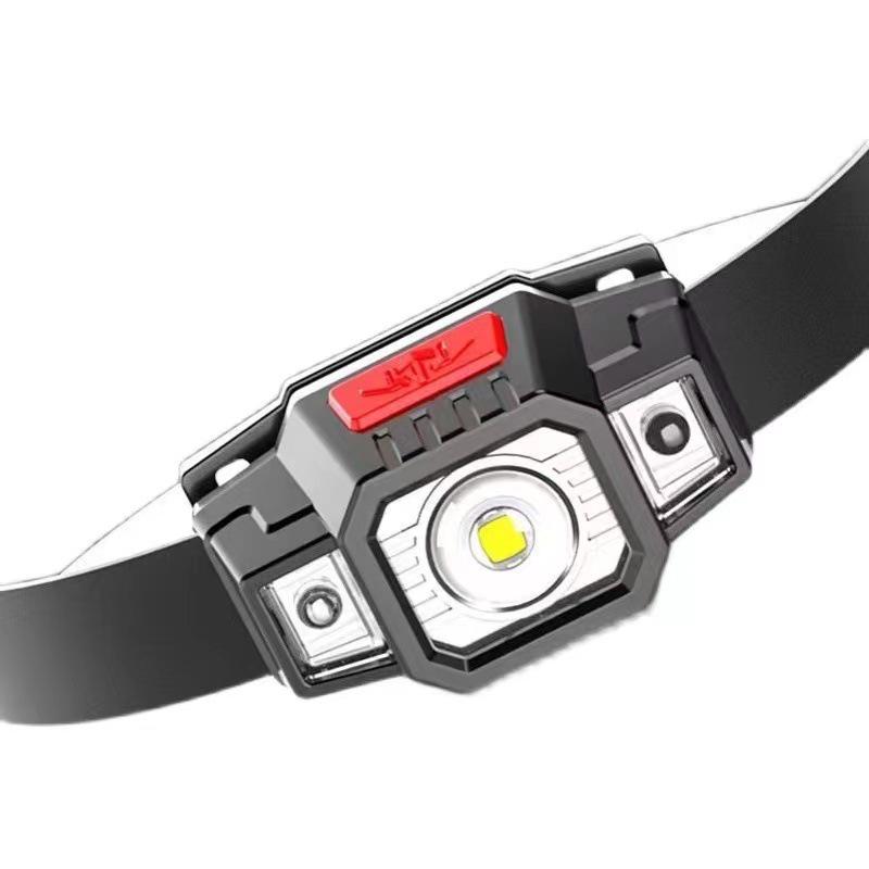 Rechargeable LED Sensor Headlamp: Ultra-Bright, Long Battery, Perfect for Night Fishing, with Red and White Lights.