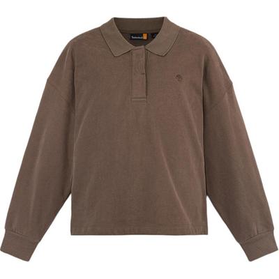 Fashion Comfortable Casual Pullover Long Sleeve Polo Shirt Women Tops Chocolate A5Z6F-BK0