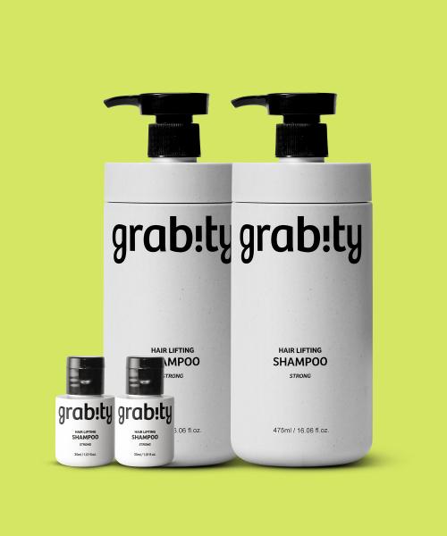 

Шампунь для ліфтингу волосся Grabity Strong 475мл x2 + Міні-сумка 475m+ 475m+ mini market bag