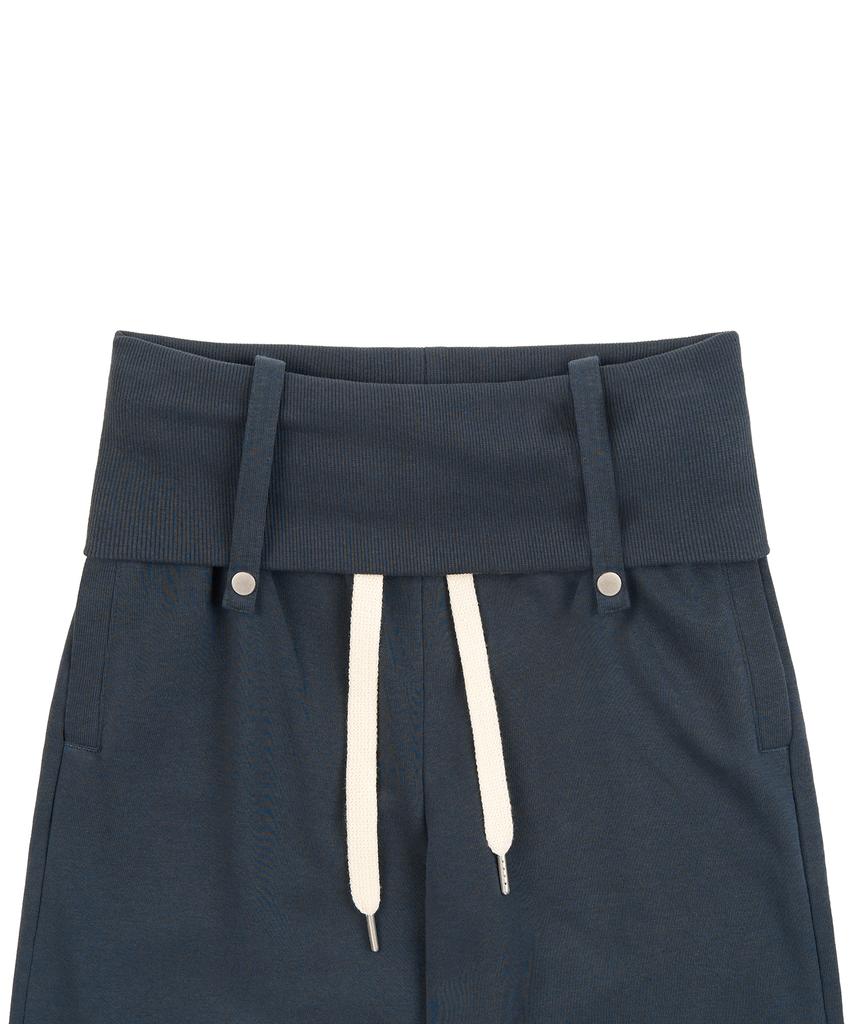 PEPLEE Folded Snap Sweat Pants (Navy)