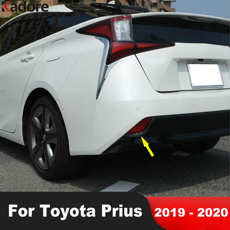 For Toyota Prius   Hatchback Chrome Car Rear Fog Light Lamp Cover Trim Tail Foglight Bezel Trims Accessories
