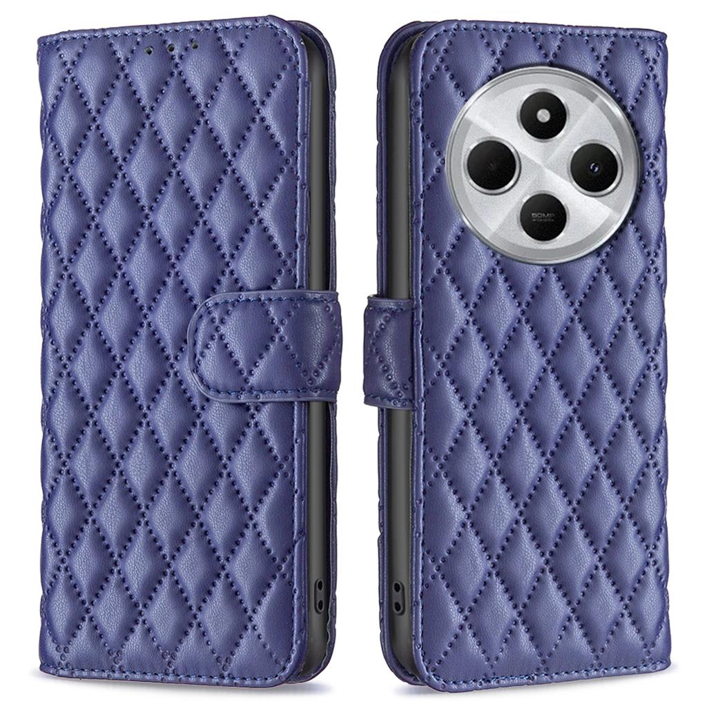 BINFEN COLOR BF Style-14 For Xiaomi Poco C75 4G/Redmi 14R 5G/14C 4G Case Rhombus Phone Leather Cover Stand