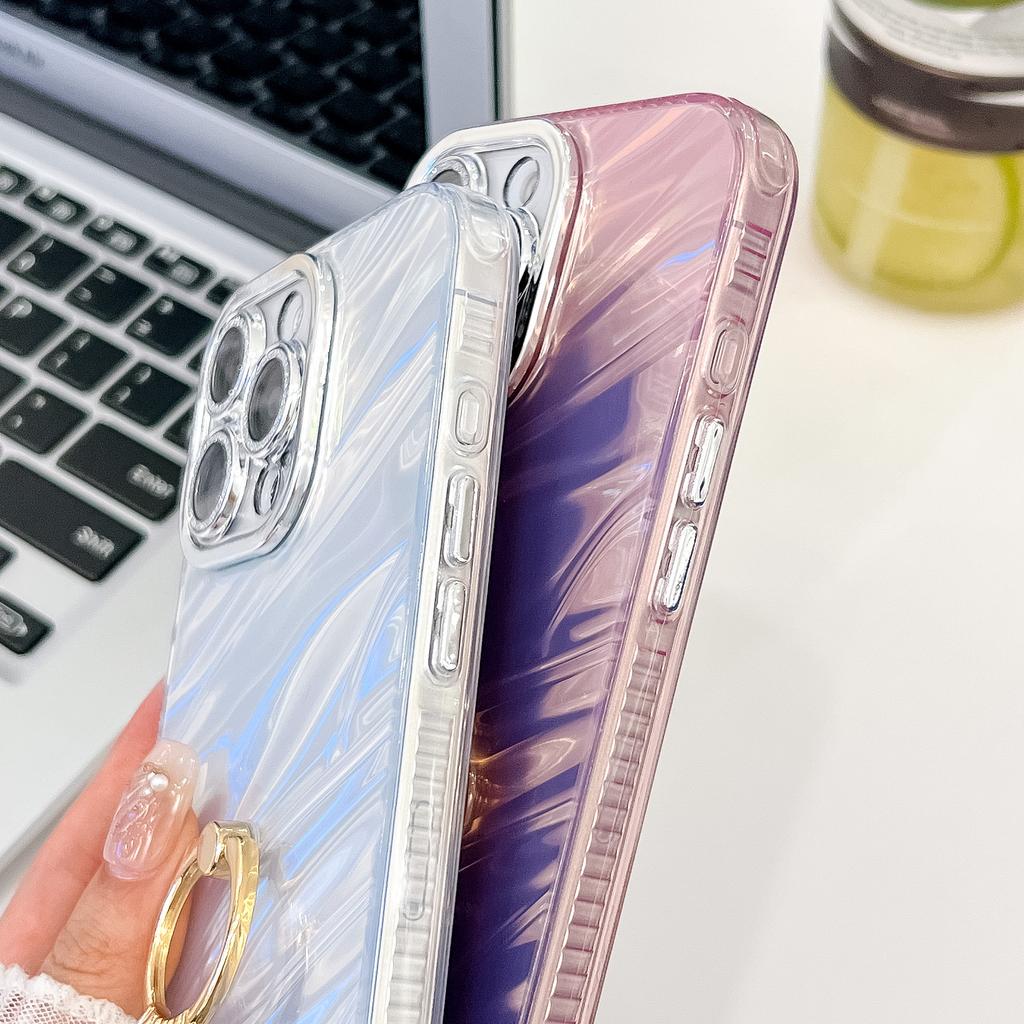 Etui na iPhone 16 Pro Max z uchwytem pierścieniowym PC+TPU IMD Pokrowiec na telefon z folią na obiektyw