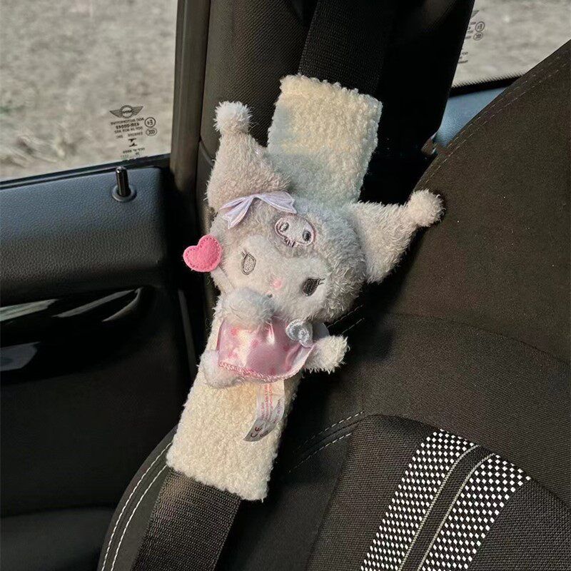 Kuromi Car Seatbelt Shoulder Pads, Cute Car Interior Accessories, Cool Items for Girls in the Car, Automotive Supplies Angel Mimi Safety Harness