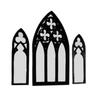 Vintage Styles Gothic Wood Framed Arched Cathedral Window Wall Mirror 3Pieces Set Wall Decors for Classical Interior