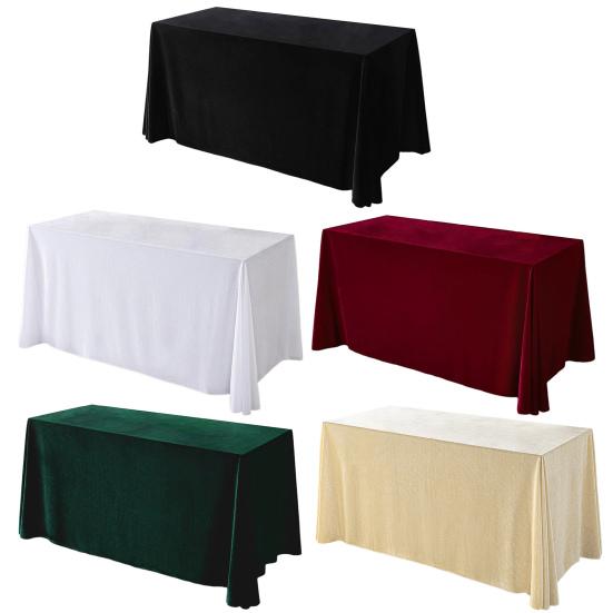 Tablecloth Oblong Shape Pure Color Easy Care Velvet Table Protection Banquets Party Decoration Tablecloth Diner Hotel Restaurant Picnic Table Cover