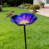 Handgefertigter Metall-Blumen-Gartenstecker Outdoor Vogeltränke Schale für Bienen Schmetterlinge Bestäuber Bewässerungsstation für Garten Rasen Hof Dekoration