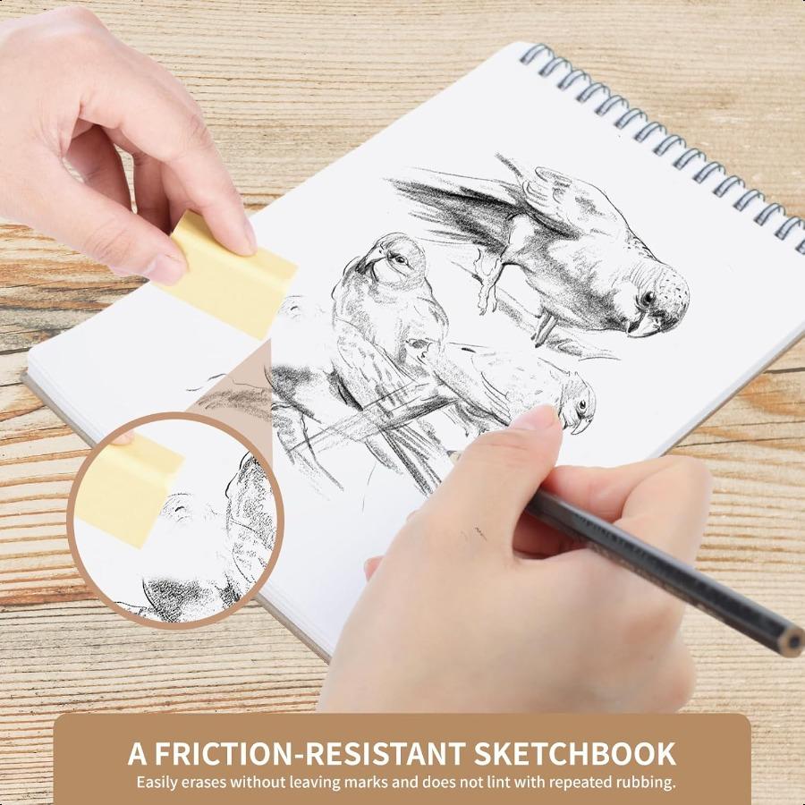 Utron 2 Pack Sketch Book 5.8 x 8.3 Small Sketch Pad 100GSM 68LB Sketchbook for Drawing A5 Drawing Paper Thick Small Drawing Not