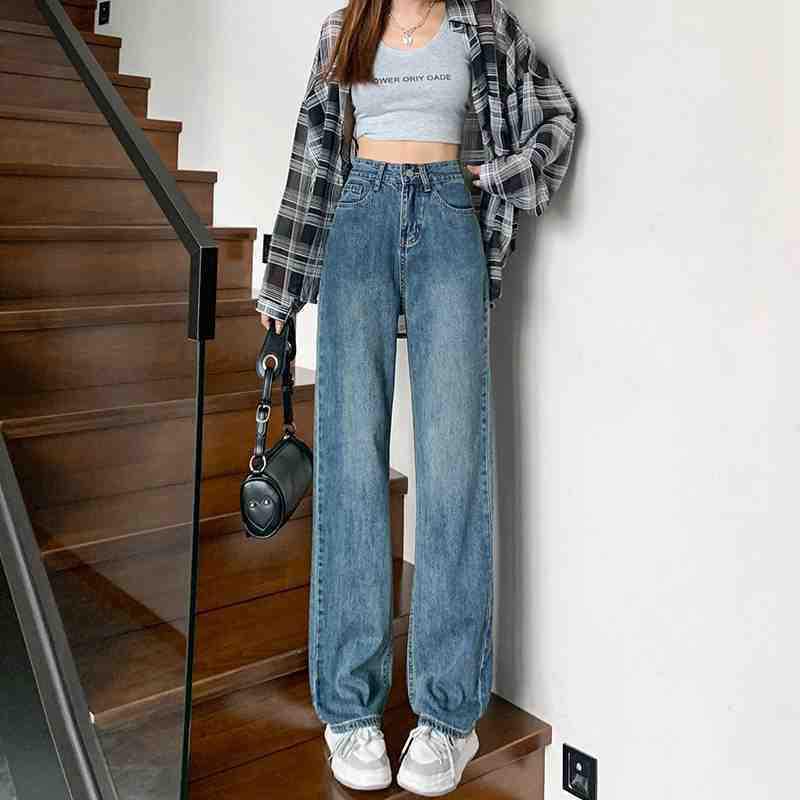 

Women s Spring 2025 High-Waisted White Wide-Leg Jeans: Slimming, Loose, Drape, Floor-Length Pants for Tall Females. Medium
