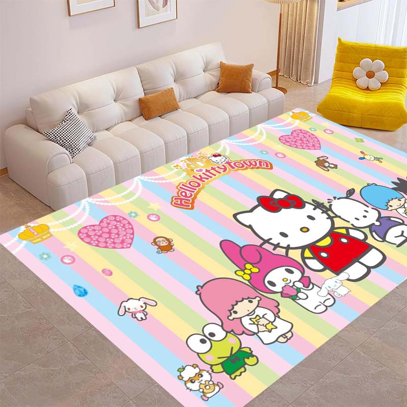 This Brand New Hello Kitty Rug Is Perfect for Home Décor and Can Be Used In Game Rooms, Bedrooms, Living Rooms, and Other Spaces