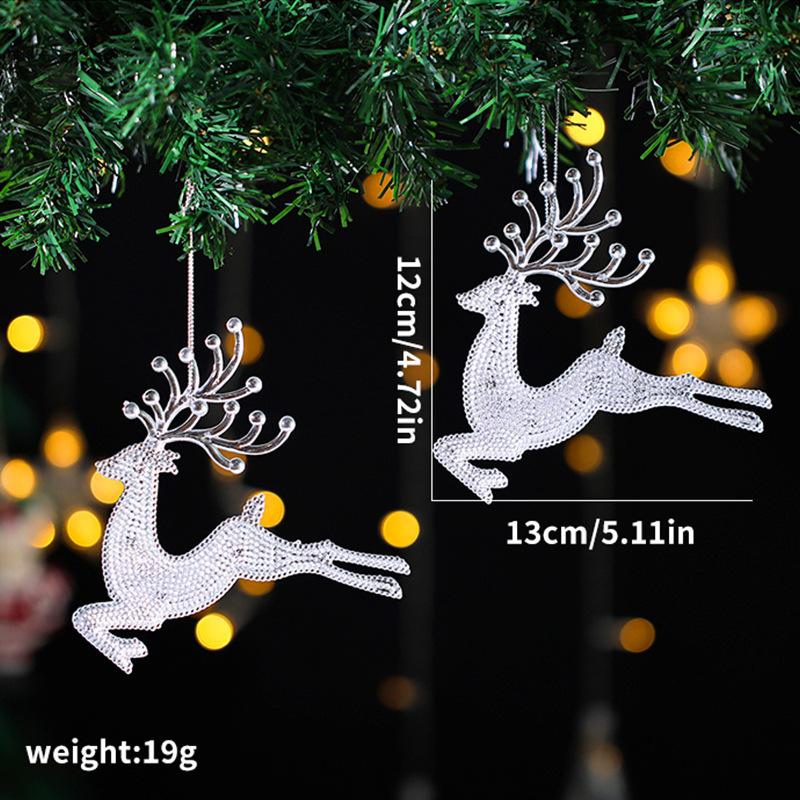 Christmas Xmas Tree Decoration Creative DIY Acrylic Hanging Ornaments Pendants Snowflake Snowman