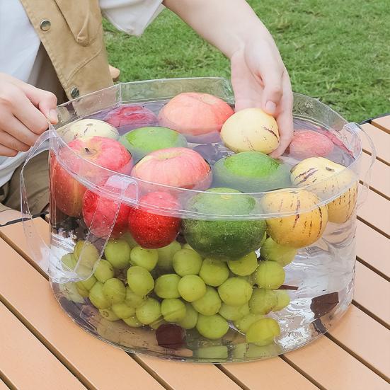 6.8/12L Foldable Water Bucket with Portable Handle Waterproof PVC Wash Basin Bag Multifunctional Outdoor Camping Fishing Collapsible Water Storage
