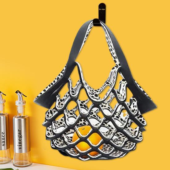 Ručně vyráběná skládací taška tote s vysokou nosností, velkokapacitní, víceúčelová, dutý design, taška na ovoce a zeleninu