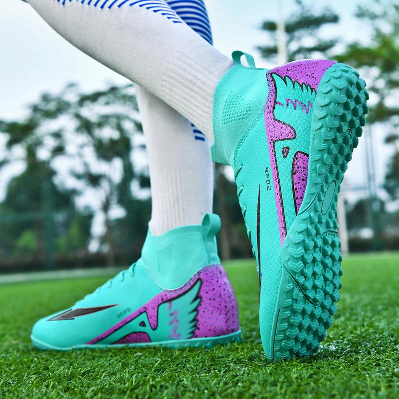 35-46 Młodzież Dorosły Duży Antypoślizgowe Odporne na Ścieranie Modne Krótkie Paznokcie Wysokie Trampki Piłkarskie