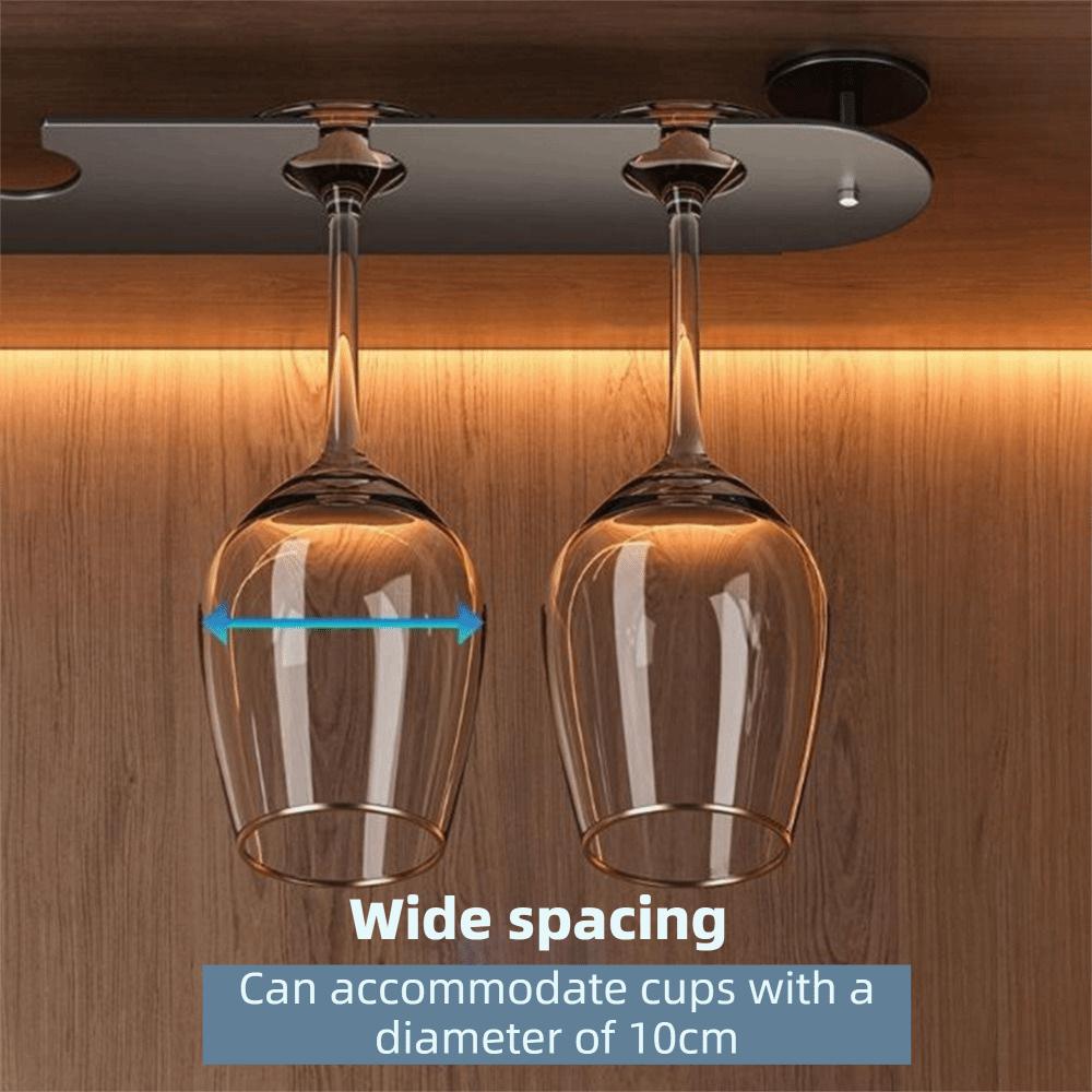 Space Aluminum Upside Down Wine Glass Holder Punch-free Inverted Goblets Rack Wine Glass Rack  Bar