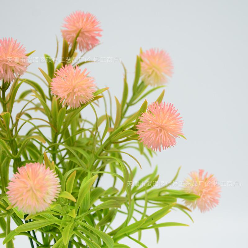 Dandelion Pine Ball Artificial Green Plant Bouquet for Home and Garden Décor