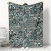 1pc Blues Retro Mushroom Print Flannel Blanket, Home Sofa Cover Blanket Office Nap Warm Blanket, Inn Decor Blanket Bedroom Bed Cover All-Season Univer