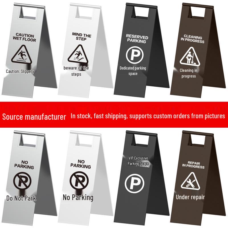 Standard A-frame Signs: Hotel, Commercial, Hospital, Warning, Toilet, Caution Steps, Slippery