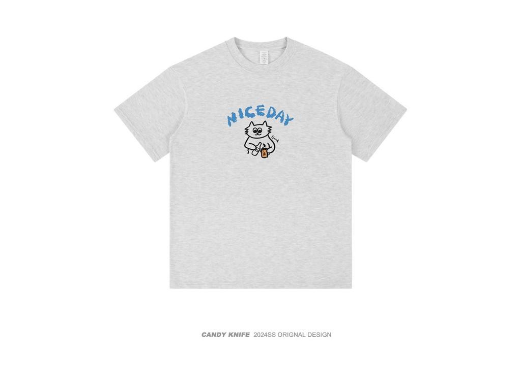 Japanese Cartoon Print Unisex Short Sleeve Crew Neck T-Shirt