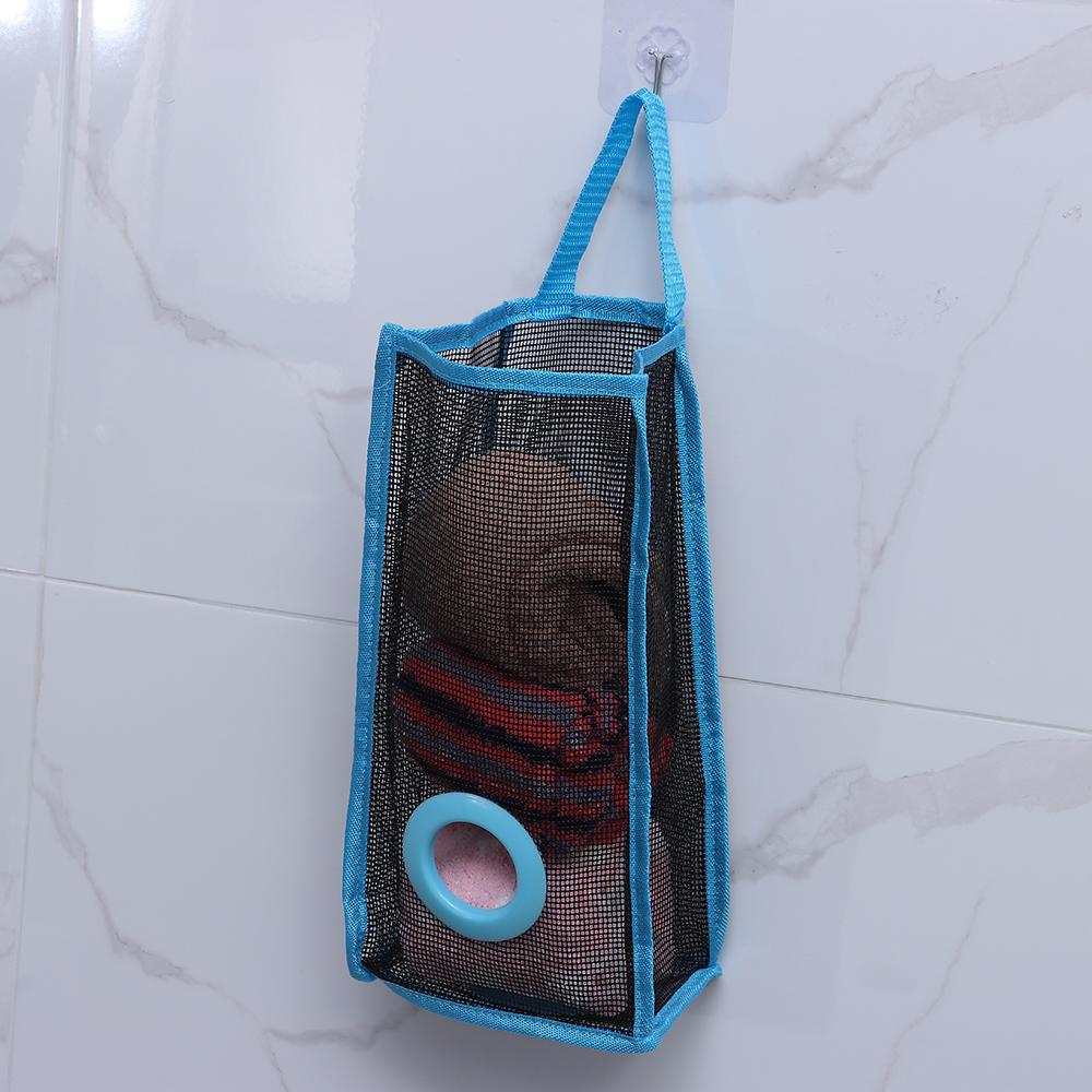 Kitchen Practical Organizer Foldable Garbage Bag Storage Hanging Holder Plastic Breathable Mesh