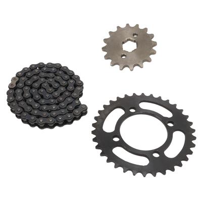 420 Kettensatz Stahl 16Z vorderes Motorritzel 34Z hinteres Kettenrad mit 60 Gliederkette für Offroad-Geländefahrzeug-Modifikation