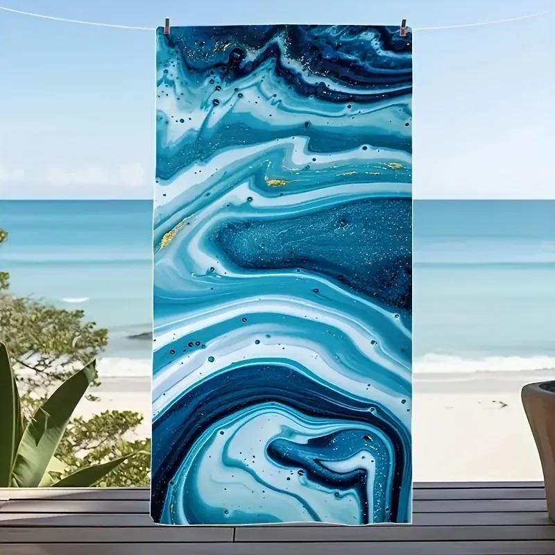

Ocean Lightweight Breathable Water Absorbent Sandproof Soft Beach Towel Essential for Pool Travel Outdoor Camping W30*H60(CM)