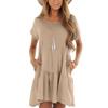 Women's Fashion Casual Round Neck Short Sleeve Ruffle Dresses