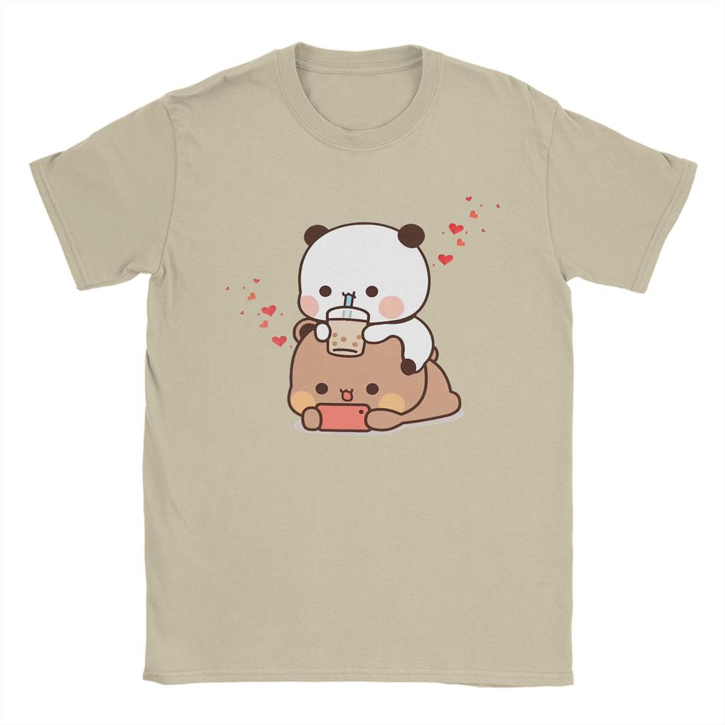 Bubu Dudu Chilling T-Shirt Men  Vintage Pure Cotton Tee Shirt Crewneck Short Sleeve T Shirts Plus Size Clothes