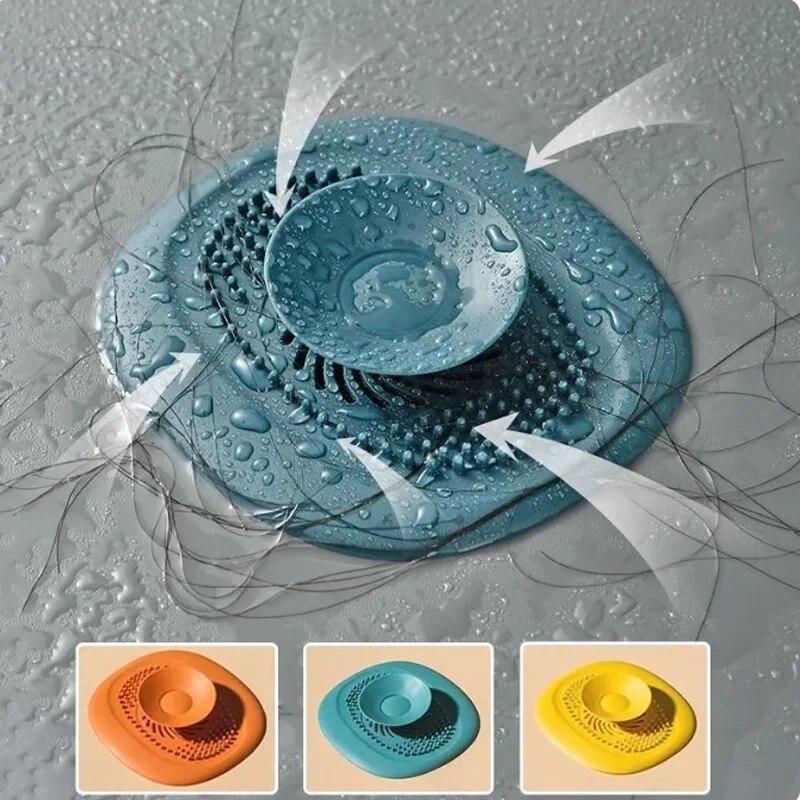 Silicone Sink Plug Shower Filter Drain Cover Plug Sink Filter Drain Floor Drain Cover Kitchen Bathroom Accessories