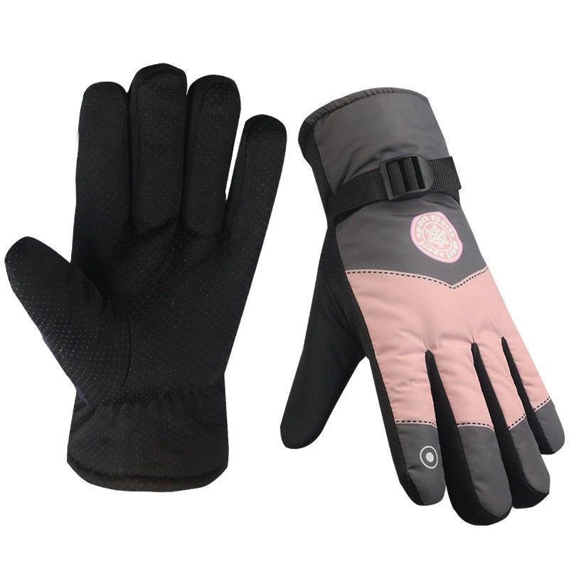 Warm Gloves Autumn and Winter Ski Gloves Full Finger Men's and Women's Velvet Thickened Warm Non-slip Waterproof Outdoor Riding