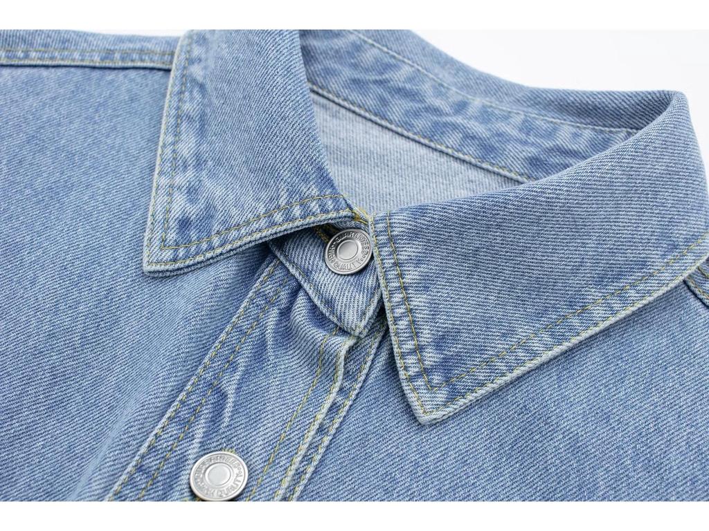 2025 Autumn European American Style Denim Shirt Jacket