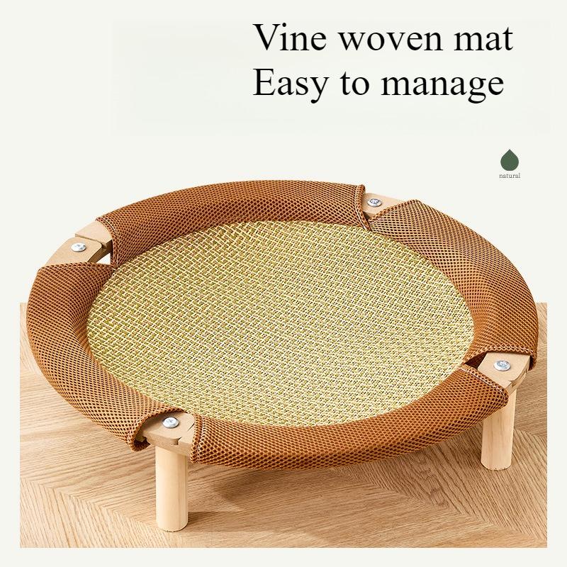Universal A Cooling Mat-Style Military Bed for Cats,Cat Scratching Board Protect Furniture Vine Woven Cat Bed, Durable Pet Bed