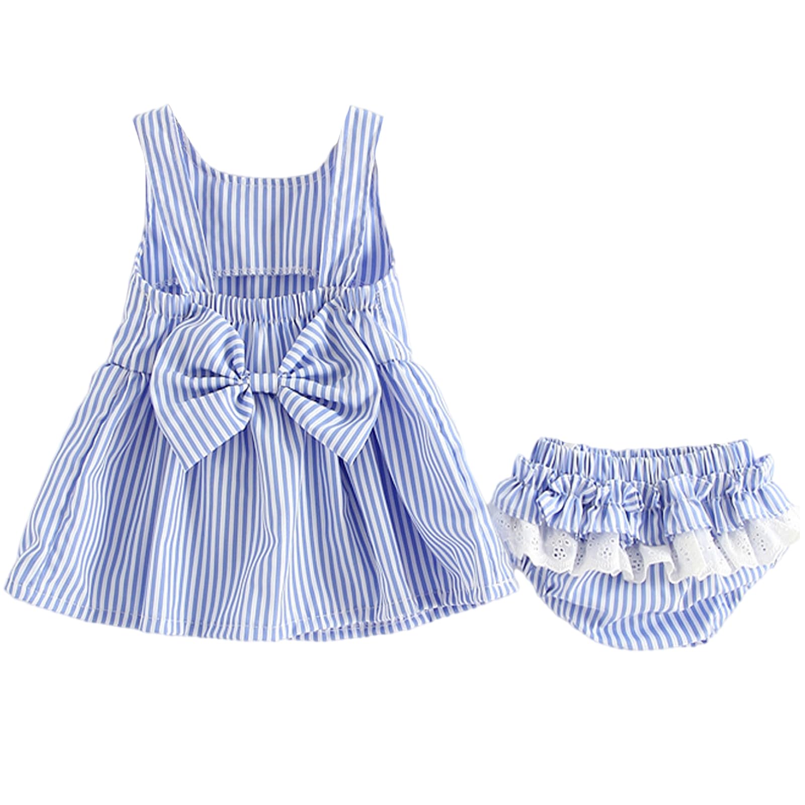 

Baby Dress with Cute Fluffy Perfect for Kindergarten Entrance and Baby Suit with Ribbon and Stripe Pattern 2 YY-Natuhi Girls Pants, Skirt,