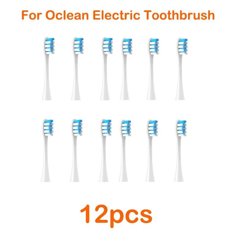 12pcs Replacement Tooth Brush Heads For All Oclean X/ X Pro/ Z1/ F1/ One/ Air 2 /se Sonic Soft Electric Toothbrush Cleaning