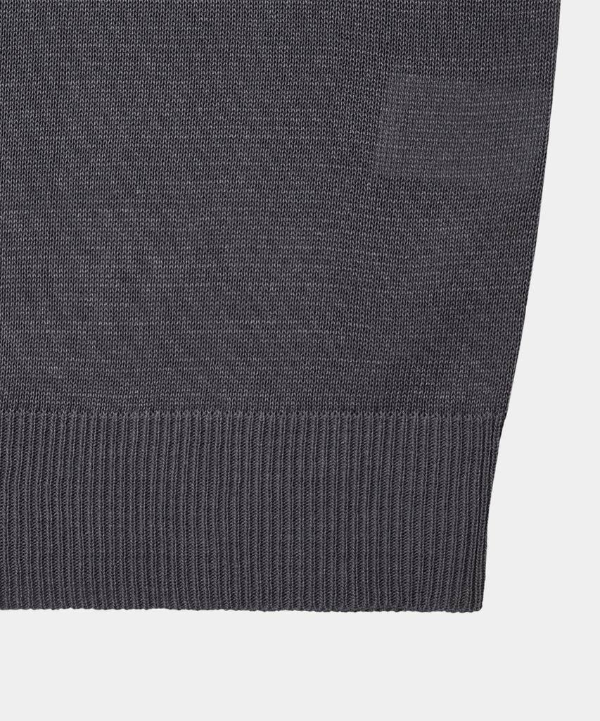 Dekkoloso Summer Cool Touch Henley Neck Short Sleeve Knit [Gray]
