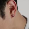 Dragon Claw Earrings - Dark Red Blood Diamond Earrings - Hip Hop Ear Bar Studs - Small-scale Design - High-end Style - Zircon