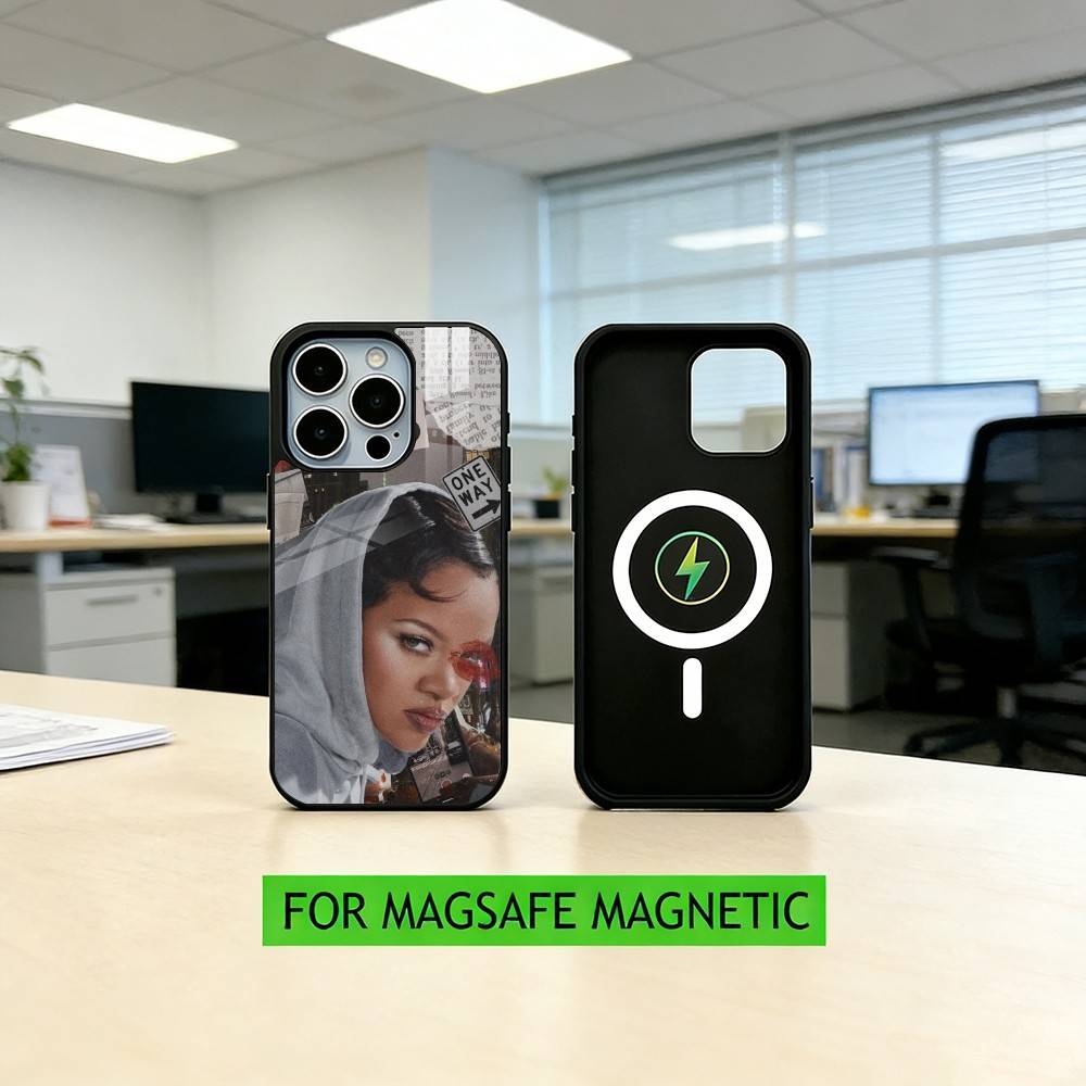 Popular Singer R-Rihanna Anti Phone Case For iPhone17,16,15,14,13,12,11 Plus,Pro Magnetic with Magsafe Wireless Charging
