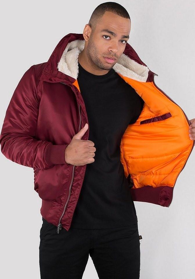 Alpha Industries MA-1 Hooded (158104) бордовая зимняя куртка (158104-184)